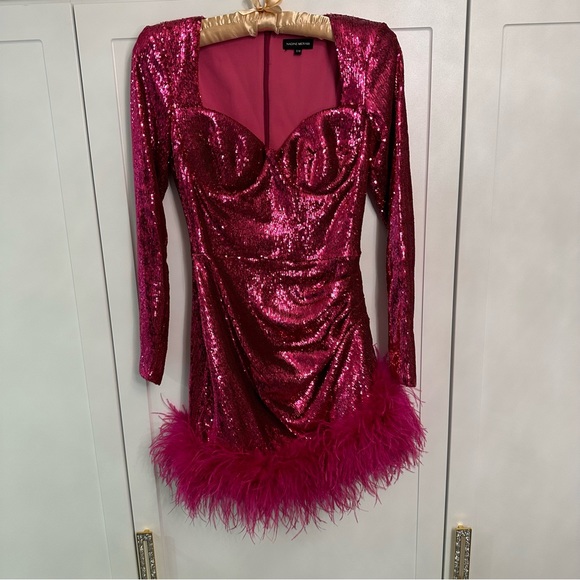 Nadine Merabi sequin and feather dress - Picture 6 of 10